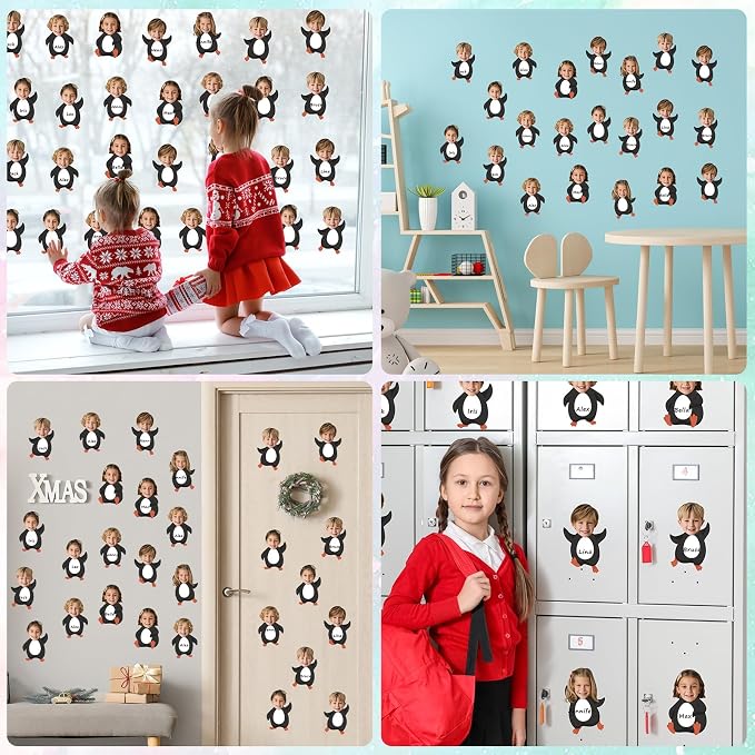 60Pcs Winter Penguin Paper Cutouts Winter Bulletin Board Decorations Black Penguin DIY Photo Craft Cutouts Christmas Classroom Supplies for Teacher Student School Holiday Party Chalkboard Wall Decor