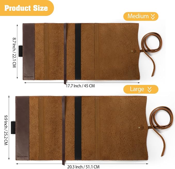 Jack&Chris Leather Bible Cover, Leather Book Cover for Men and Women, Bible Holder Strap Bible Cover Gifts, Red Brown Medium