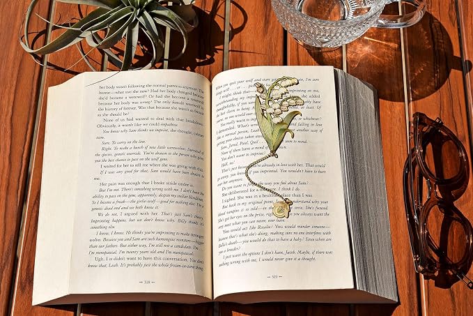 BLBMH 4in1 Metal Flower Bookmarks Birthday Gifts for Women Girl Unique Mother's Day Teacher Appreciation Gifts for Book Lovers Friends Readers Graduation Gifts Book Markers - Lily of the Valley 2