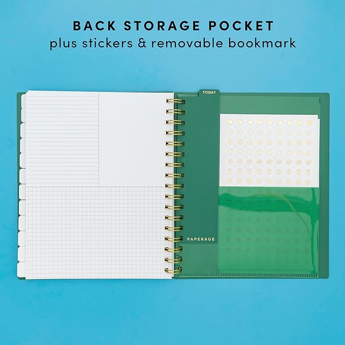 PAPERAGE Undated 12 Month Weekly & Monthly Planner with Durable Cover & Spiral Binding, 7.5 in x 9 in, Productivity Planner with Note Pages, Goals & Budget Trackers, Stickers & Bookmark (Lavender)