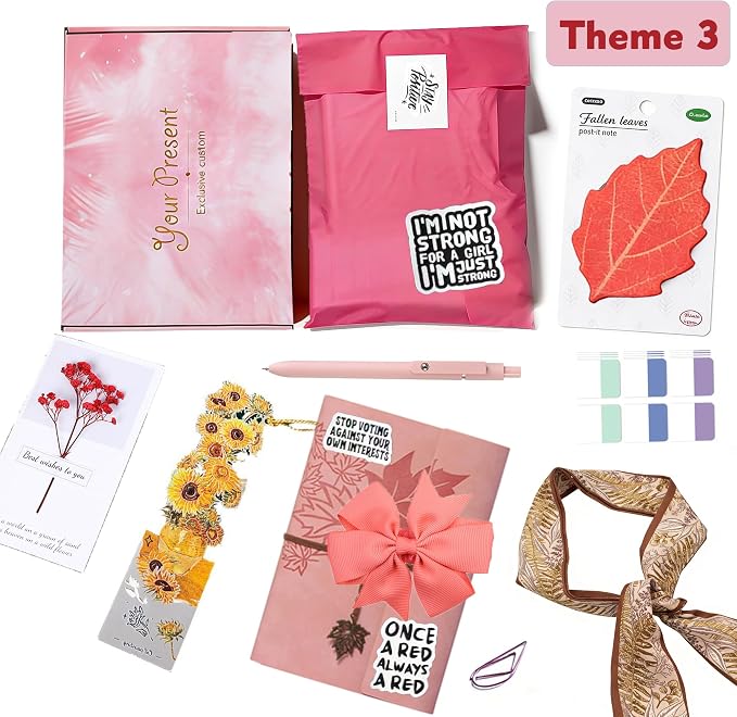 Blind Date with a Book for Book Lovers Gifts Box-10 Types of Books with Leather Retro Notebook,Luxury Bookmark,Scarf,Tags,Pens etc...Random Chosen Book with Goodies Perfect for Mother’s Day,Women