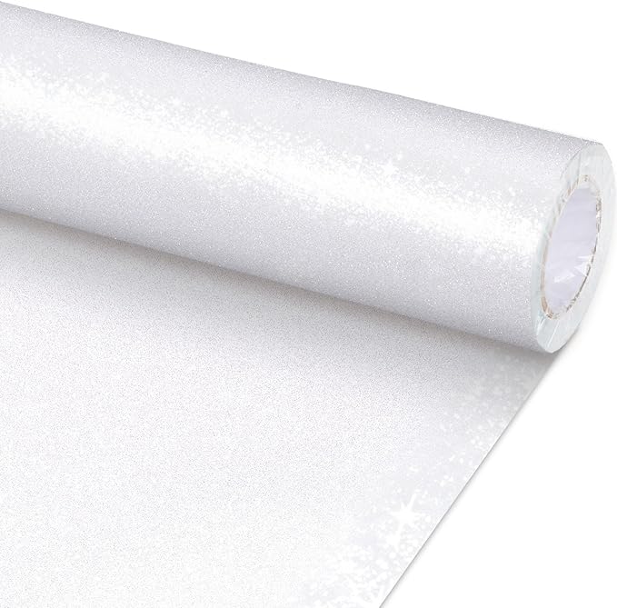 Qyeahkj 17in x 20ft Glitter Bulletin Board Paper Roll Bulletin Board Background Paper Fade Resistant Classroom Decoration Poster Art Craft Home Wall Education Decor Supplies White