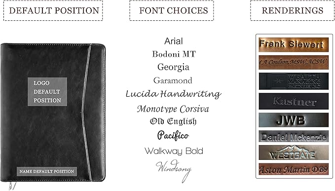 Calfinder Personalized Portfolio for Women&Men, Free Name Engrave,Customized Leather Padfolio with Logo or Name, Business Portfolio with A4 Writing Pad Holder for Resume,Interview
