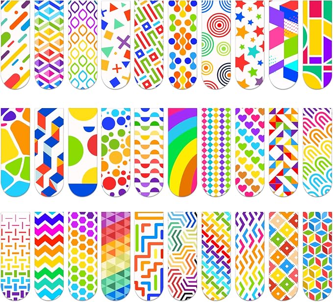 Magnetic Bookmarks - 30PCS Colorful Irregular Cute Magnet Bookmark Clips for Women, Men & Kids Reading