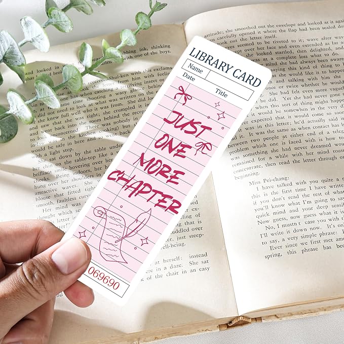 Vintage Bookmark Bulk Gifts - 100 Pcs Pink Library Card Paper Bookmarks for Women Girls Students Book Lovers Retro Quote Page Clips School Reading Accessories Bookish Birthday Graduation Gift