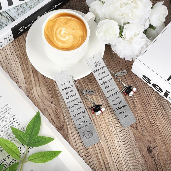 2026 Graduation Gifts for Him Her,Graduation Inspirational Bookmark Elementary High School Seniors College Graduation Gifts for Nurse Students Book Lovers-2Pcs