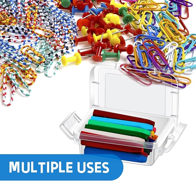 24 Pack Mini Plastic Storage Bins with Lid, 4.5"×3.1"×1.8" Clear Latch Small Storage Box Stackable Organizer Container for Crafts, Jewelry Beads, Office Supplies