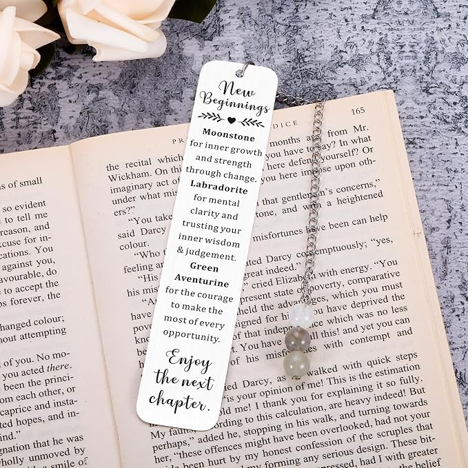 Welcome Gifts for New Employees - New Beginnings Gifts for Women Natural Crystals Bookmark Coworker Leaving Goodbye Farewell Gift for Women Going Away Gift for Friends Anxiety Relief Healing Crystals