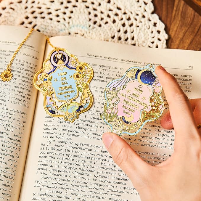 4PCS Bible Verse Bookmark, Christian Book Marks for Reading Women, Adults Teens Teacher