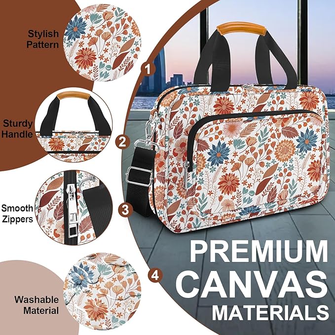 Bible Cover Case for Women,Bible Carrier,Floral Print Bible Bags for Women Organizer,Bible Holder Case with Shoulder Strap,Handle,Bible Study Supplies Kit with Highlighters,Tabs,Pens,Christian Gift