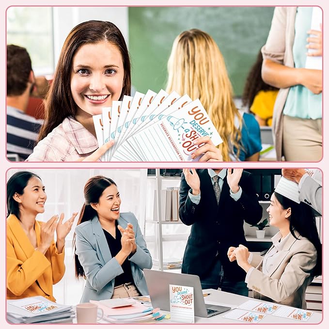 200 Count Shout out Cards for Teachers Students Employees Staff Office Positive Appreciation Recognition Team Classroom Good Behavior Incentive Reward Kudos Cards Postcard for Bulletin Board