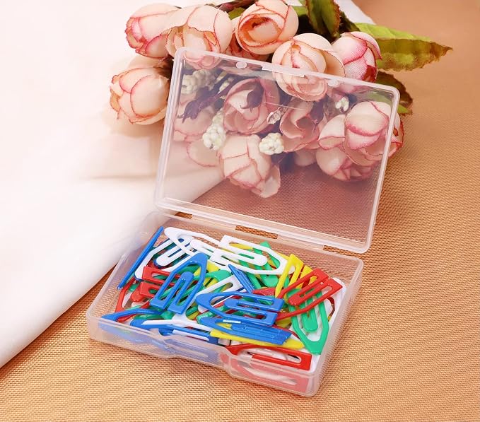Tupalizy 50PCS Plastic Paper Clips Bookmarks Smooth Colored Paperclip Clamp for Scrapbooking Planners Notebook Travel Photos Documents Crafts Teachers School Home Office Supplies,25mm, Boat Shape