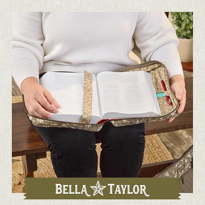 Bella Taylor Quilted Bible Cover for Women - Large Study Bible Case - Woodland Floral