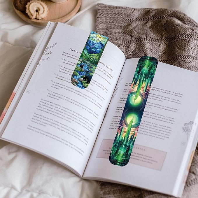 Fantasy Magnetic Bookmarks, 30 Pcs Stained Glass Magnet Book Markers, Aesthetic Book Marks Gifts for Reading Women Book Lovers