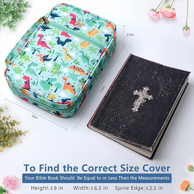 G-LEAF Bible Cover Case/Book Cover Floral Pattern with Handle Fits for Standard Size Bible, 9 x 6.3 x 2.4 in