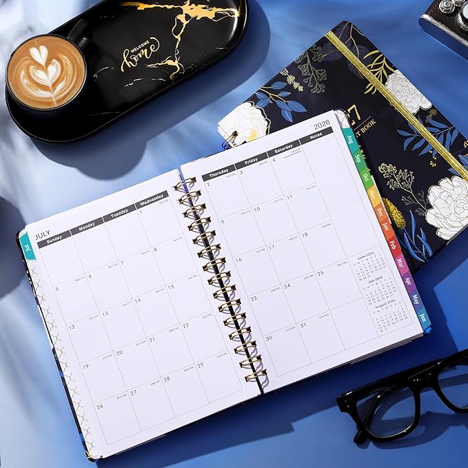 2026-2027 Appointment Book - Planner 2026-2027, Daily Hourly Planner, July 2026 - June 2027, Weekly & Monthly Planner, 6.3" x 8.5", Half Hour (30 Mins) Interval, Colorful Tabs, Thick Paper, Inner Pocket
