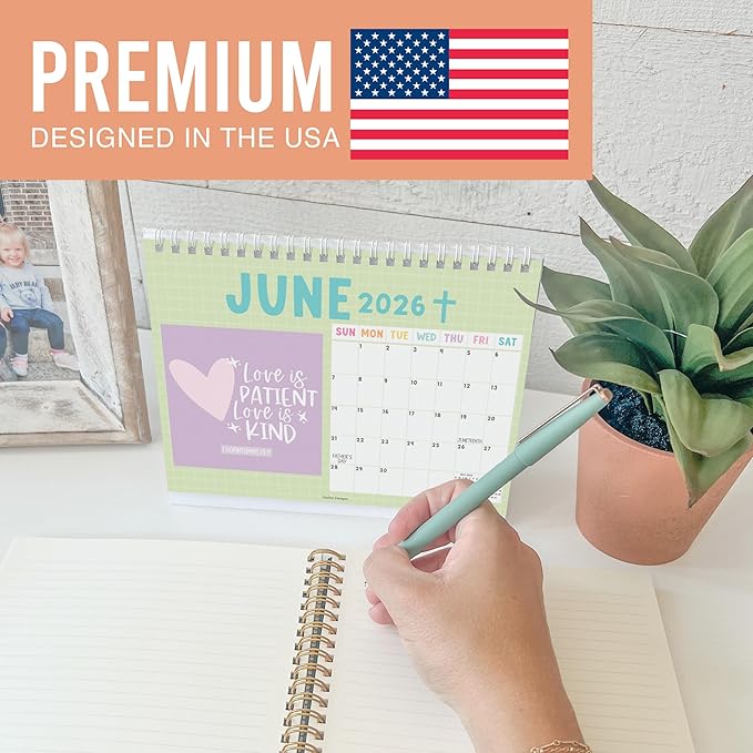 Small Desk Calendar 2026-18-Month 2026 Desk Calendar Small for Home, Office & Classroom, Standing Flip Desks Calendars 2026-2027, Teacher Appreciation Gifts, Graduation Gifts
