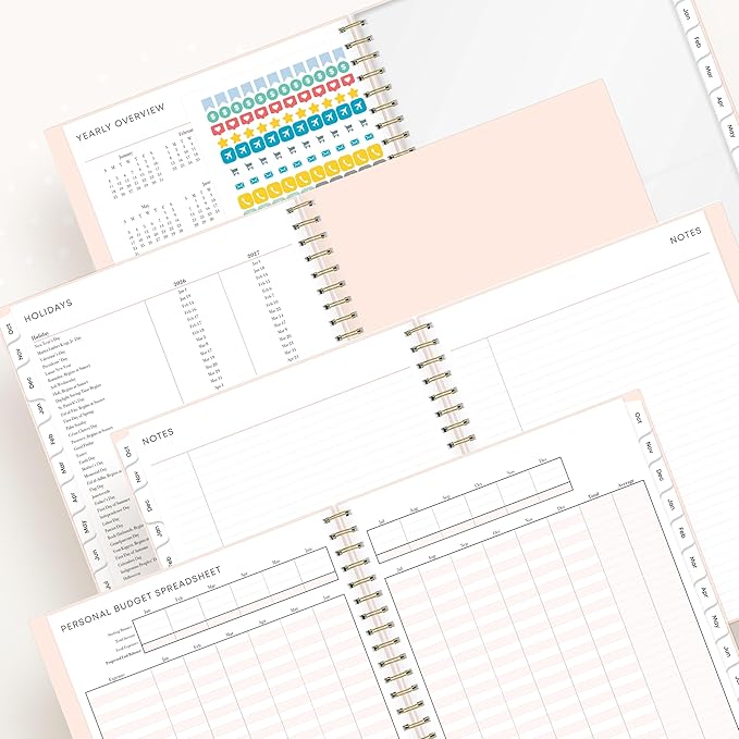 Blue Sky 15 Month 2026 Weekly and Monthly Planner Calendar, October 2025 - December 2026, 8.5" x 11", Laminated Cover, Durable Twin Wire Binding, Laminated Tabs, Storage Pocket, Includes Stickers, Soren