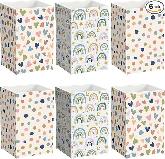 6 Pcs Boho Classroom Decor Classroom Magnetic Storage Boxes Magnetic Storage Containers Plastics Pen Holder for Refrigerator Whiteboard Home Office School Organizer Supply