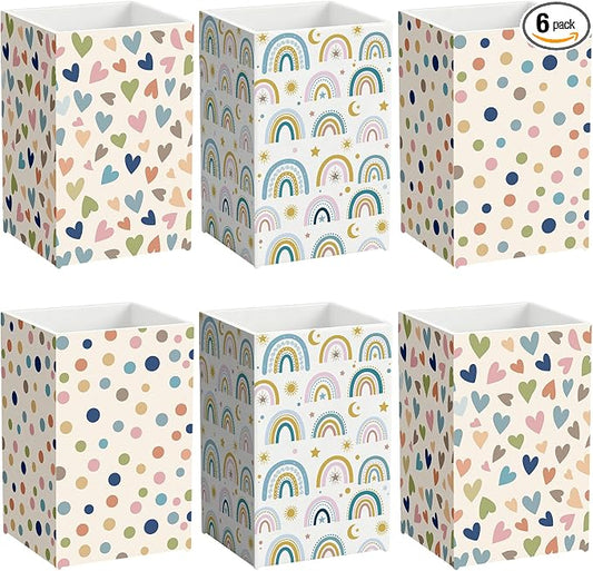 6 Pcs Boho Classroom Decor Classroom Magnetic Storage Boxes Magnetic Storage Containers Plastics Pen Holder for Refrigerator Whiteboard Home Office School Organizer Supply