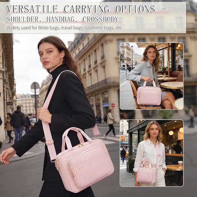 Bible Bag for Women, Large Bible Cover Case with Study Supplies,Girls Carrying Case with Highlighters, Pens, Bible Tabs, Sticky Notes, Christian Gifts for Girls, Mom, Easter Mothers Day Religious Gift