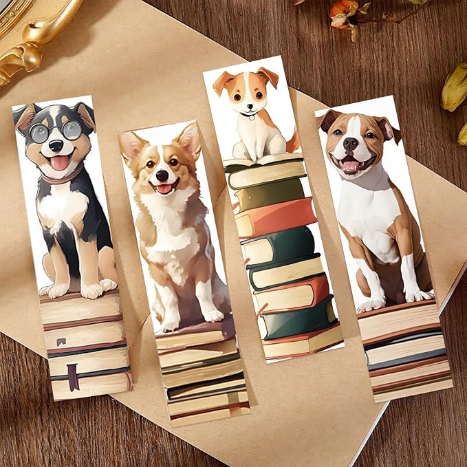 30 Pcs Cute Dog Bookmarks for Teens Adults Cartoon Puppy Reading Bookmark for School Office Students Teens Book Reading Lovers Classroom Gifts