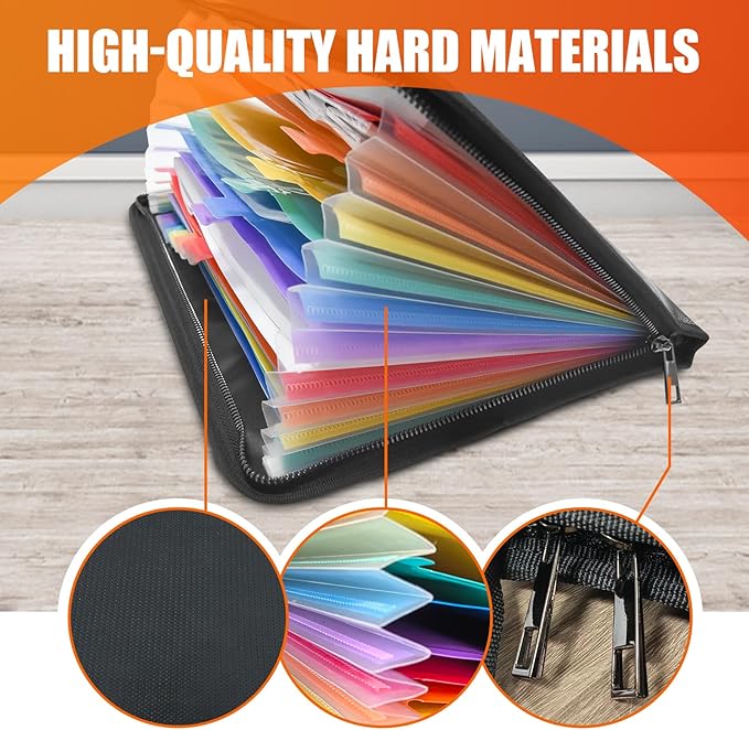Fireproof Accordion File Organizer,Important Document Organizer,end of Life Planner Organizer Binder，Expanding Portable fire Proof Document Bag，Waterproof Folio Holder File folders for A4 Paper