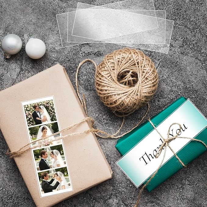 Clear Bookmark Sleeves 100 Pcs Plastic Blank Photobooth Frames 2x6 Bookmark Sleeves Bookmark Cover Holder for Reading DIY Projects Party Favor Gift Tag