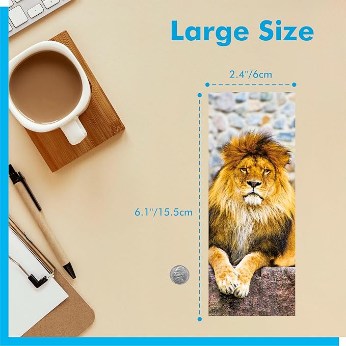 120 PCS Animal Bookmarks, 30 Designs Double-Sided Printing Paper Bookmarks with PET Film, Cat/Dog/Galaxy/Wild Animals for Kids, Students, Adults, Book Lovers (2.4” x 6.1”)