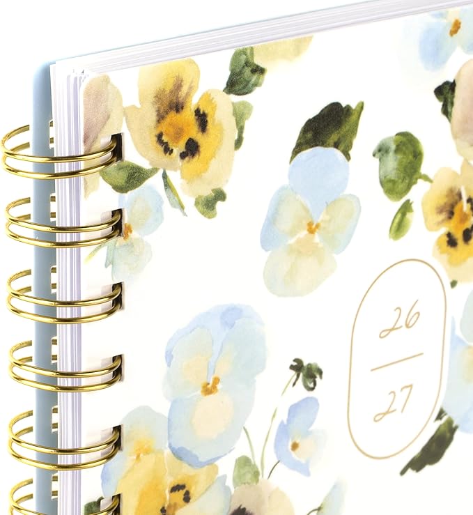 Cambridge Planner 2026-2027 Weekly & Monthly Academic 12-Month July-June, 5-1/2" x 8-1/2", Leah Bisch, Pansy Bouquet (LB50-200A)