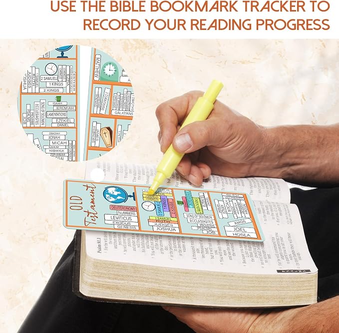 100 Pcs Books of the Bible Bookmarks Bible Book Tracker Old and New Testament Reading Page Markers Christian Scripture Study Supplies for Women Men