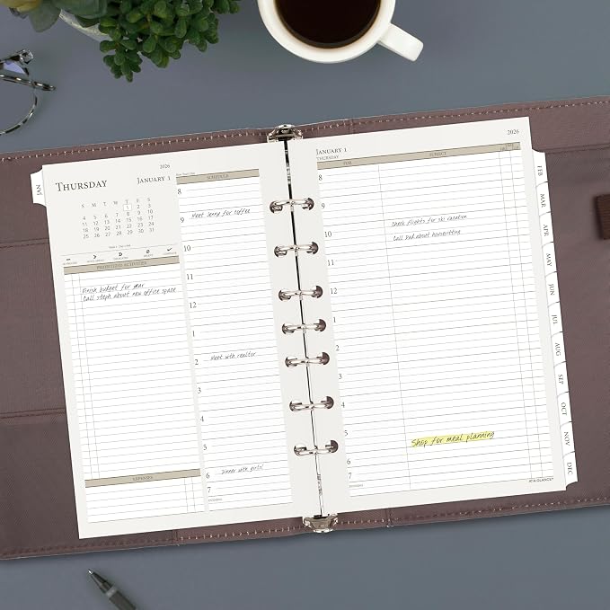 AT-A-GLANCE 2026 Planner, Daily & Monthly, 5-1/2" x 8-1/2", Desk Size 4, Two Page Per Day Refill, Loose-Leaf (481-225A-26)