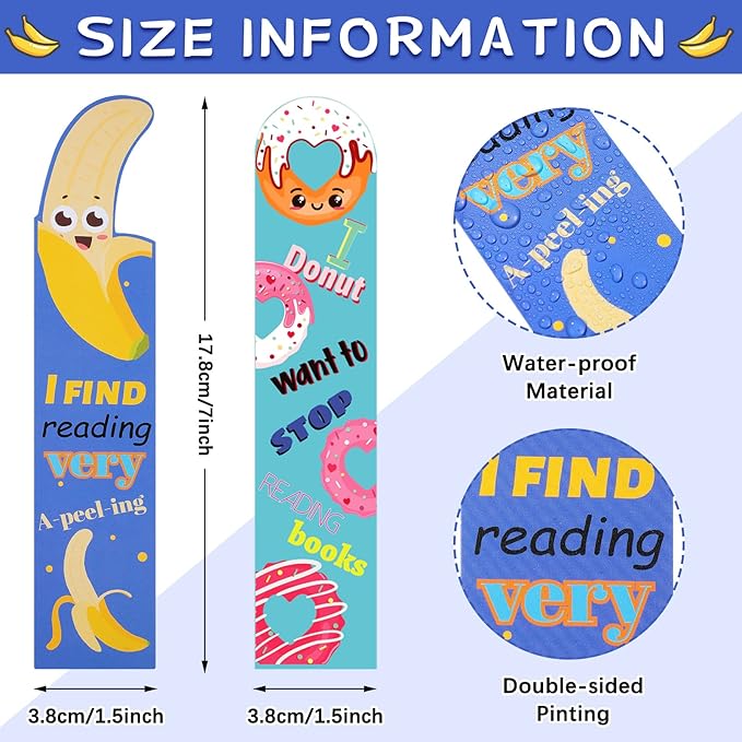 Geyee 72 Pcs Fruit Scented Bookmarks Scratch and Sniff Bookmarks Fun Classroom Smelly Bulk for Kids Students Teens School, 24 Styles