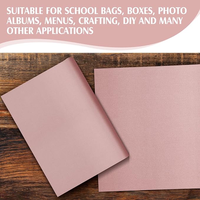 PerKoop Book Cloth for Book Binding 40 x 16 Inch Fabric Surface Paper Backed Bookcover Archival European Durable Strong Bookbinding Supplies Cover Books Album Scrapbooking (Pink)