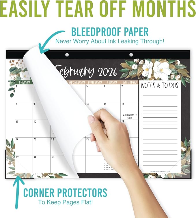 Hadley Designs Large Teacher Desk Calendar 2026-2027 - Desktop Calendar 2026, 18-Month Desk Calendars for Home, Office & Classroom, Cute Classroom Must Haves, Teacher Appreciation Gifts