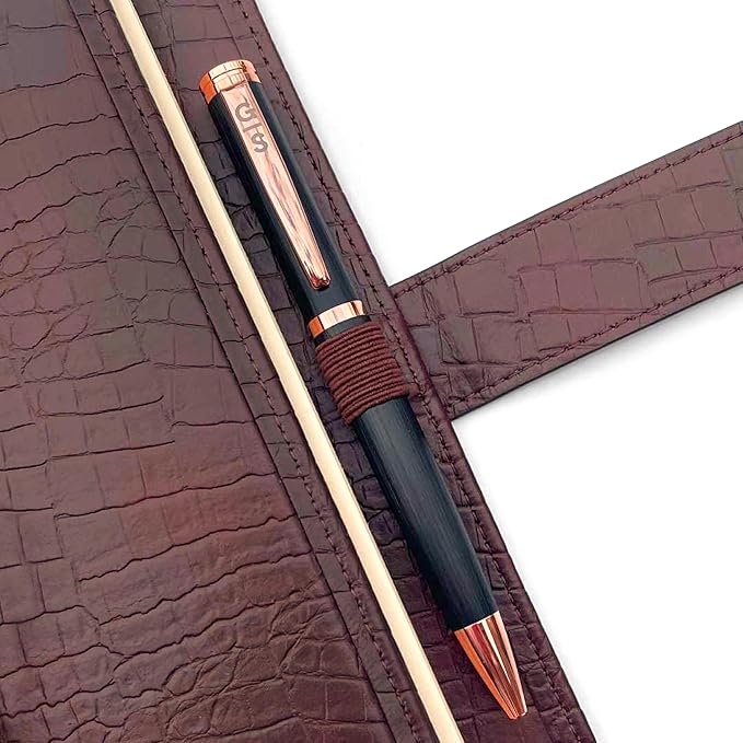 GALILEO® Double AA Big Book Cover & 12 Steps & 12 Traditions | PU Leather | Medallion Holder | AA Book Covers for Hardcover | AA Gift | Alcoholics Anonymous (Crocodile Leather/Brown)