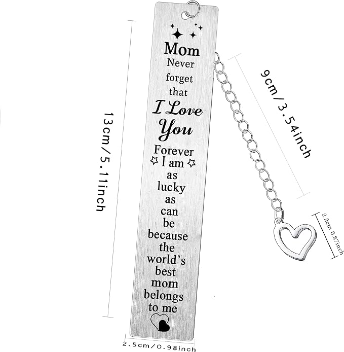 Mom Bookmarks I Love You Mom Gifts from Daughter Son Mother Birthday Bookmark Present Mommy Mothers Day Thanksgiving Gifts