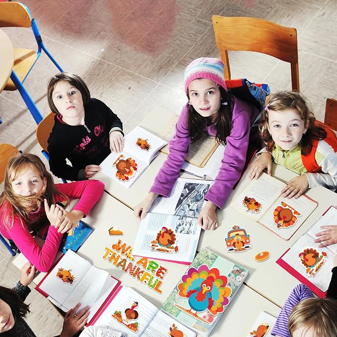 Fancy Land Thanksgiving Bulletin Board Decorations for Classroom Turkey Fall Pumpkin Cutouts Set for Autumn Harvest School Chalkboard Wall Door Decor 61Pcs