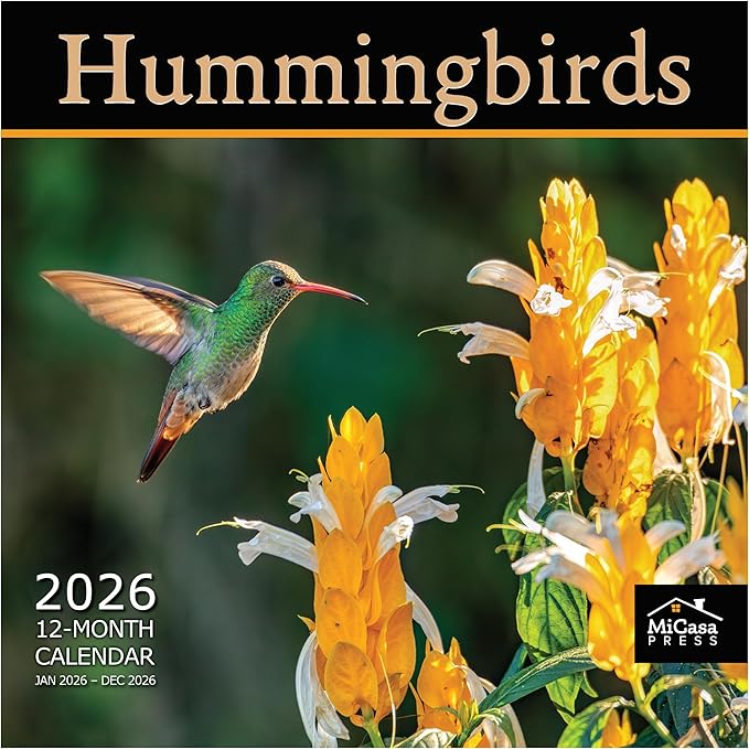 MICASA PRESS Hummingbirds 2026 Wall Calendar 12 Month | 12" x 24" Open | Thick & Sturdy Paper | Giftable | Bird Calendar 2026