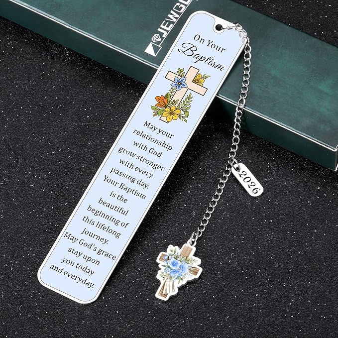2026 Baptism Gifts for Boys Teen Girls Men Women Adults Christian Bookmarks Baptism Gifts for Girls Boys 8-10 10-12 Religious Bookmark Baptismal Gift for Boy Catholic Girl Easter Basket Stuffers