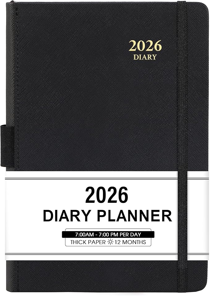 2026 Appointment Book & Planner - January 2026 - December 2026, Daily Hourly Planner, 5.75" X 8.25", 60-Minute Interval, Faux Soft Leather Cover, Premium Paper, Academic Calendar, Pen Holder, Inner Pocket