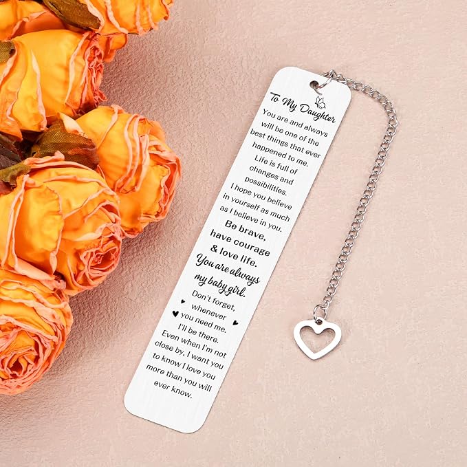 Daughter Graduation Gifts, Bookmark Gifts for Daughter, Daughters Bookmark Gift from Mom Dad, Birthday Gift for Daughters Teen Girls College, Inspirational Giift to My Daughterr from Mom Dad