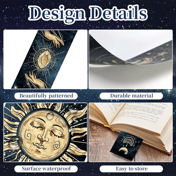 60 PCS Cool Night Sky Bookmark, Bookmarks for Book Lovers, Bulk Bookmarks for Men, Unique Book Mark for Boys, Girls, Students, Classroom Gifts, School Prize, Reading Present