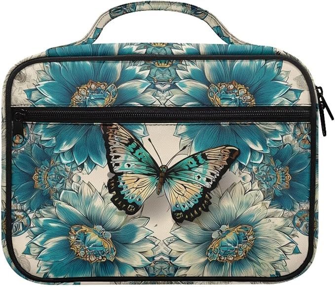 Bible Covers for Women & Men, Bible Organizer Carrying Case with Zippered Pocket Bible Protective Bag, Bohemian Mandala Butterfly