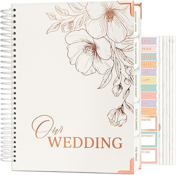 Clever Fox Wedding Planner Book and Organizer – Guided Wedding Planning Journal & Bridal Notebook with Tips & Checklists – Engagement Gifts for Bride or Engaged Couple (White, Gold Foil)