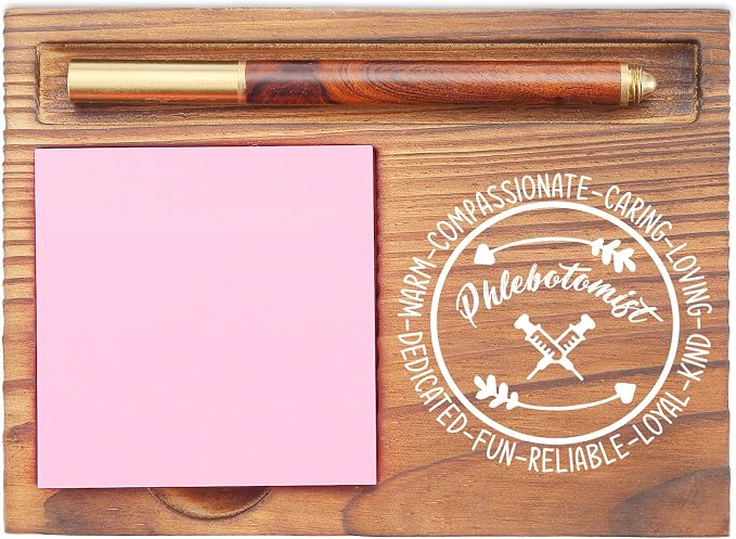 Phlebotomist Gifts Sticky Note Holder, Appreciation Gifts for Phlebotomists, Medical Professionals, Healthcare Workers, Syringe Design Graduation Retirement Desk Organizer EDP153