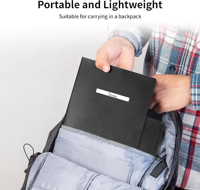 6 Pack Folders with Pockets Black, 2 Pocket Plastic Folder with Pockets for School File Folder for Documents Letter Size with Business Card Slot Back to School Office Teacher Supplies