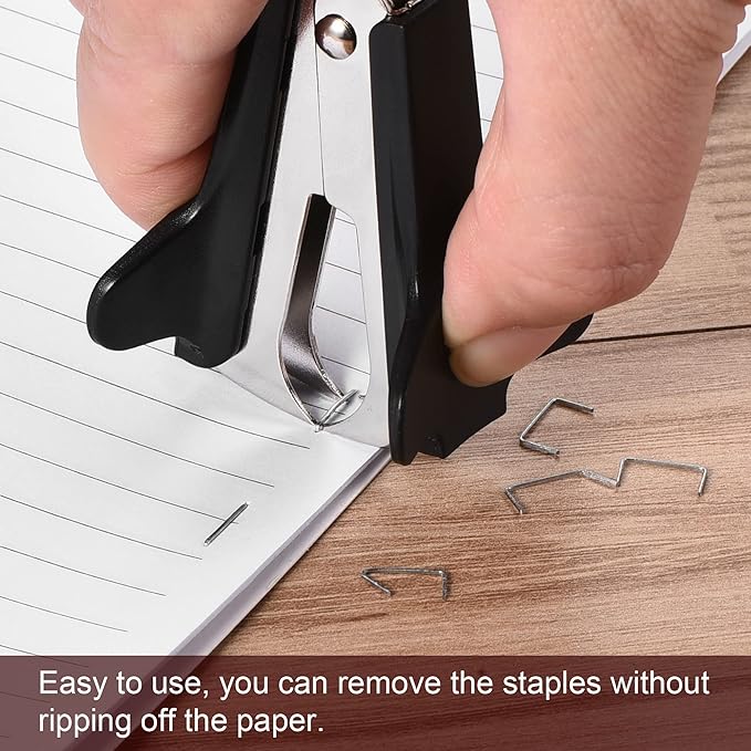 MECCANIXITY Staple Remover Tools, Staplers Puller Steel Jaw for Office Home Desktop Accessory, Black Pack of 2