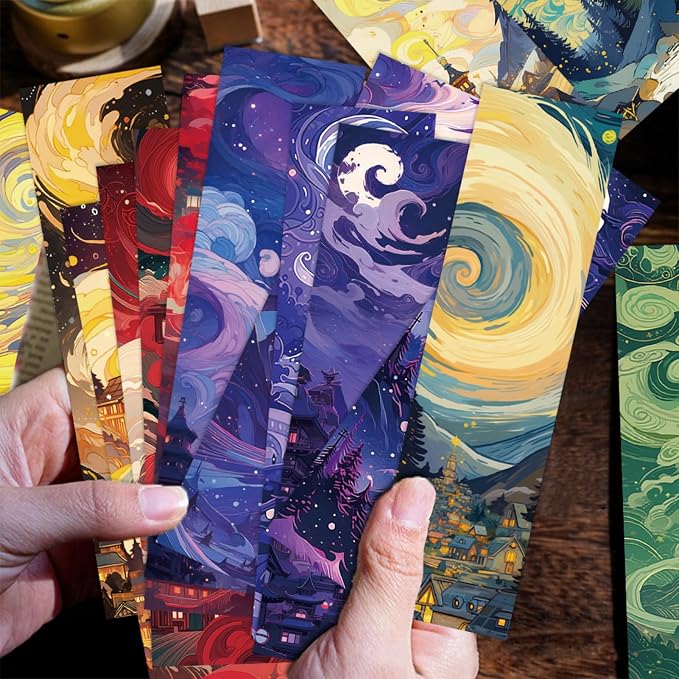 30 Pcs Fantasy Bookmarks for Kids Aesthetic Bookmark Watercolor Magic Bookmark for School Office Students Teens Book Reading Lovers Classroom Favors
