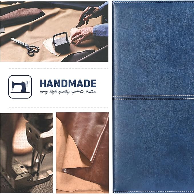 Toplive Padfolio 3 Ring Binder Organizer Business Portfolio Folder for Women, A4/ Letter Size PU Leather Portfolio Padfolio for Interview Conference Presentation (Blue -with Clipboard)
